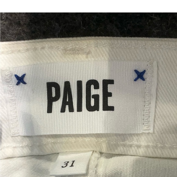 PAIGE Women's white Straight Leg Jeans size 31 Kylie Crop - Picture 4 of 6
